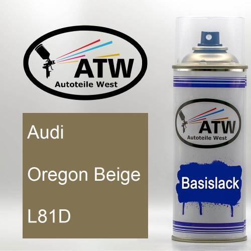 Audi, Oregon Beige, L81D: 400ml Sprühdose, von ATW Autoteile West.